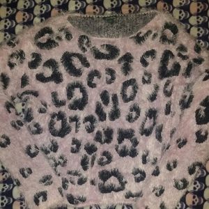 Fluffy leopard sweater